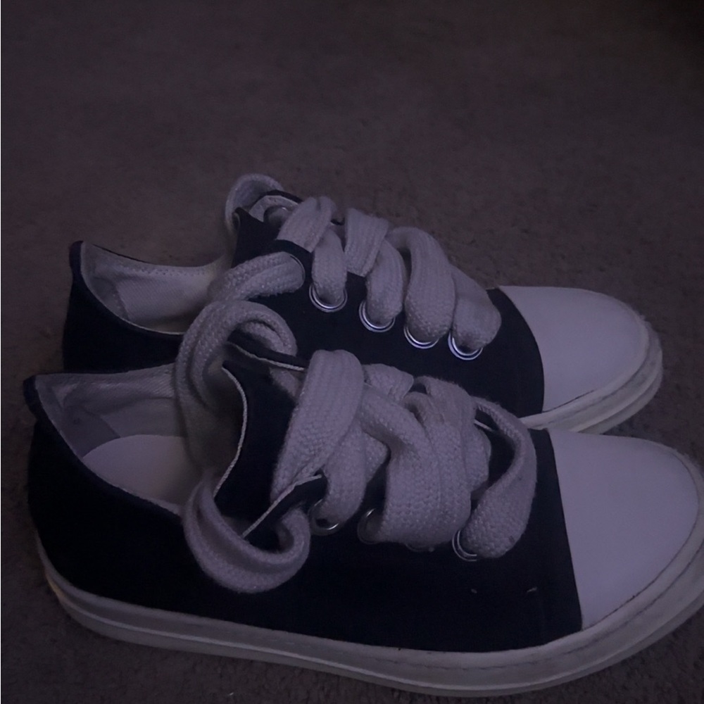 Rick Owens Kids Black and White Sneakers